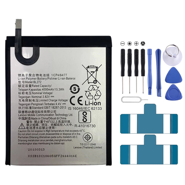 4000mAh BL272 for Lenovo K6 Power Li-Polymer Battery