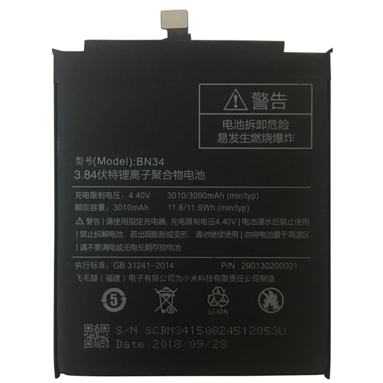 BN34 3010mAh for Xiaomi Redmi 5A Li-Polymer Battery