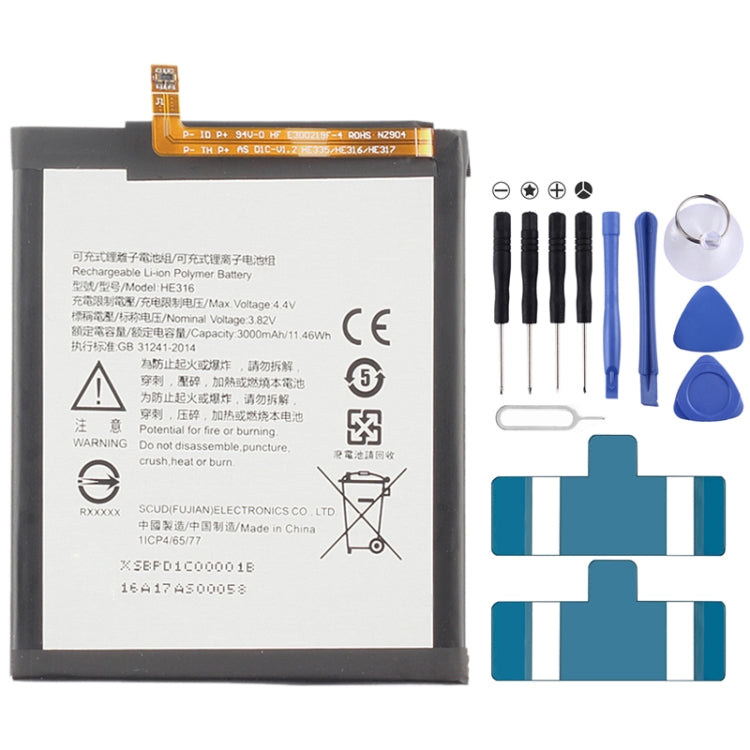HE316 Li-ion Polymer Battery for Nokia 6 TA-1000 TA-1003