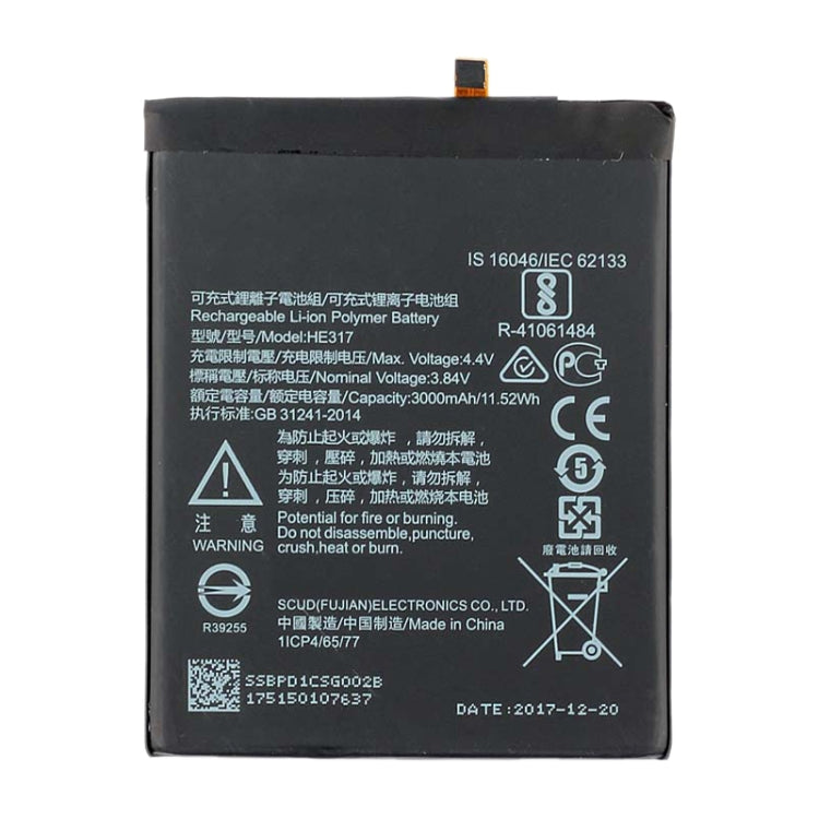 HE317 Li-ion Polymer Battery for Nokia 6 TA-1000 TA-1003 TA-1021 TA-1025 TA-1033 TA-1039