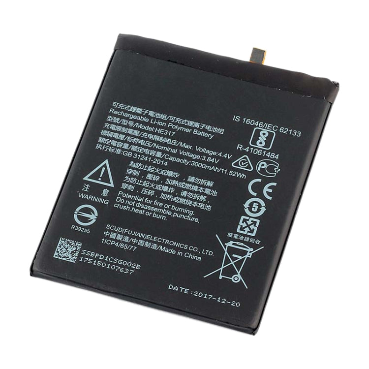HE317 Li-ion Polymer Battery for Nokia 6 TA-1000 TA-1003 TA-1021 TA-1025 TA-1033 TA-1039