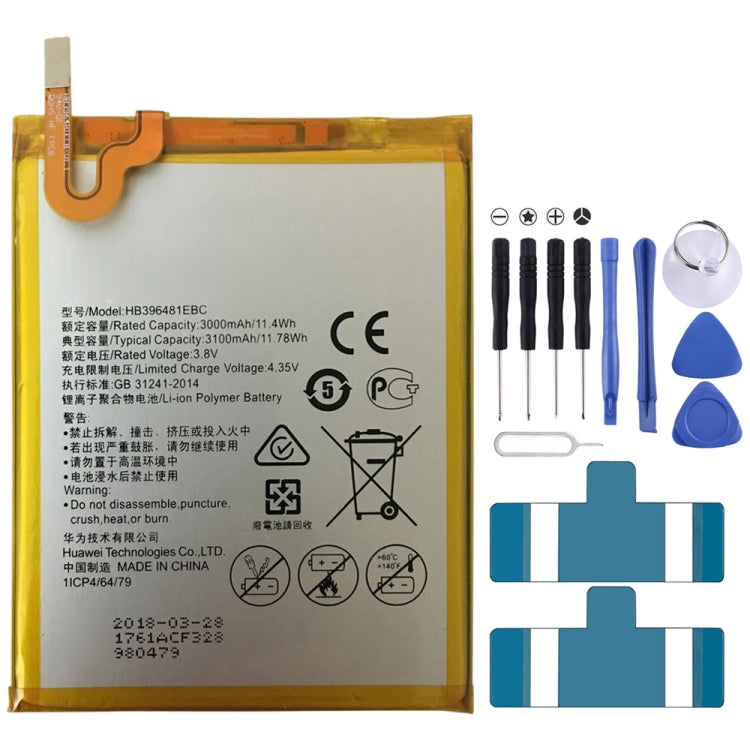 HB396481EBC Li-ion Polymer Battery for Huawei Ascend G7 Plus / Honor 5X / G8 / G8X / RIO L03-UL00TL00AL00