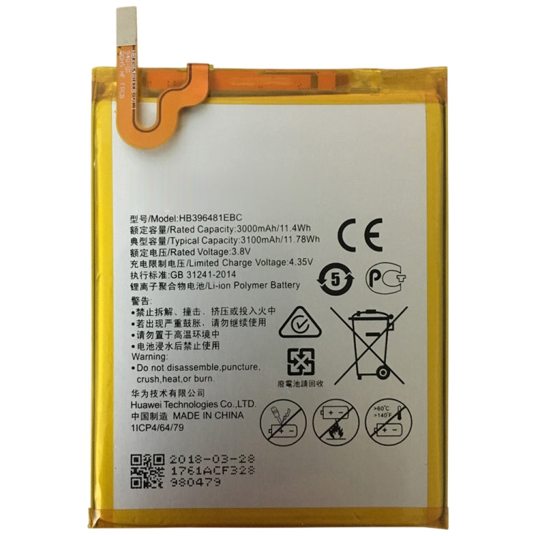 HB396481EBC Li-ion Polymer Battery for Huawei Ascend G7 Plus / Honor 5X / G8 / G8X / RIO L03-UL00TL00AL00