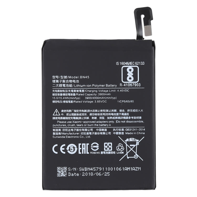 3900mAh BN45 for Xiaomi Redmi Note 5 Li-Polymer Battery