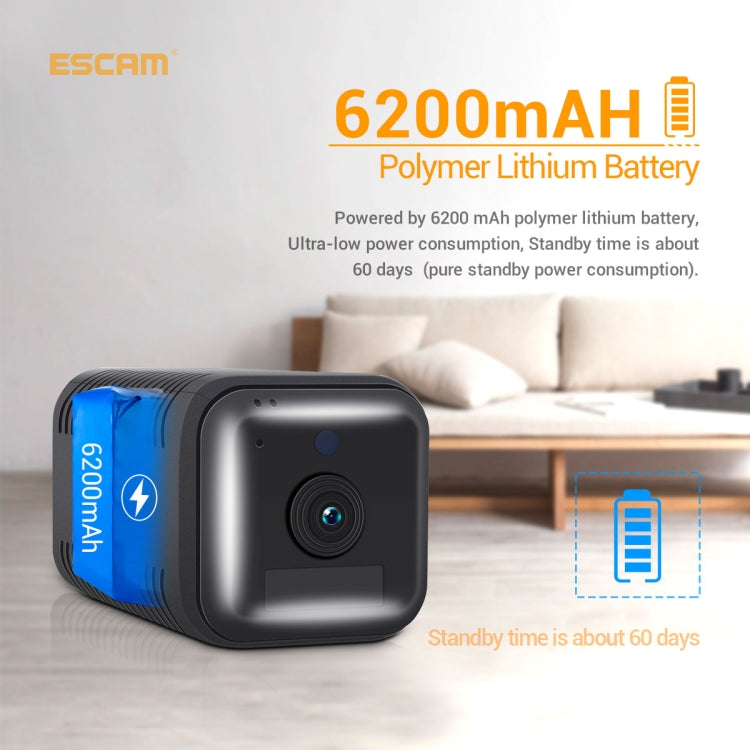 ESCAM G18 1080P Full HD Rechargeable Battery WiFi IP Camera, Support Night Vision / PIR Motion Detection / TF Card / Two Way Audio