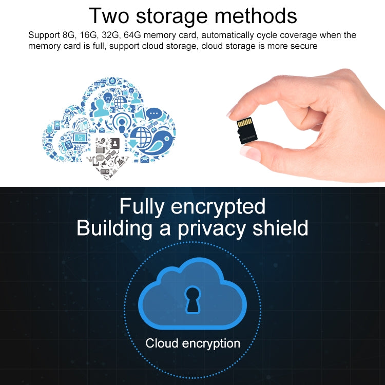 Q4 2.0 Million Pixels 1080P HD Wireless IP Camera, Support Motion Detection & Two-way Audio & Infrared Night Vision & TF Card, US Plug