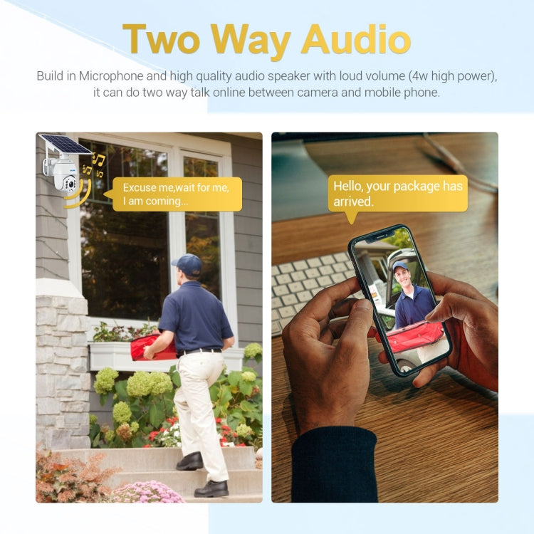 ESCAM QF280 HD 1080P IP66 Waterproof WiFi Solar Panel PT IP Camera without Battery, Support Night Vision / Motion Detection / TF Card / Two Way Audio