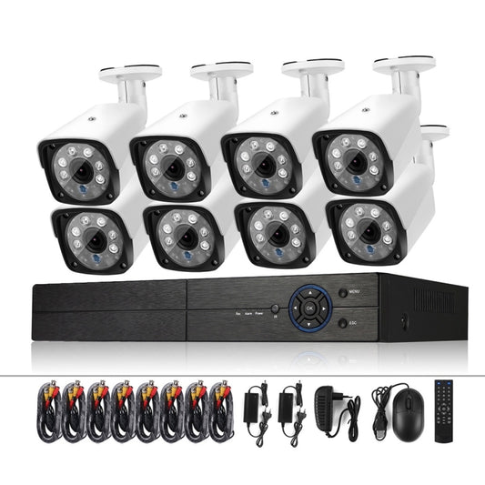 A8B3 / Kit 8CH 1080N Surveillance DVR System and 720P 1.0MP HD Weatherproof Bullet Camera, Support Infrared Night Vision & P2P & Phone Remote Monitor