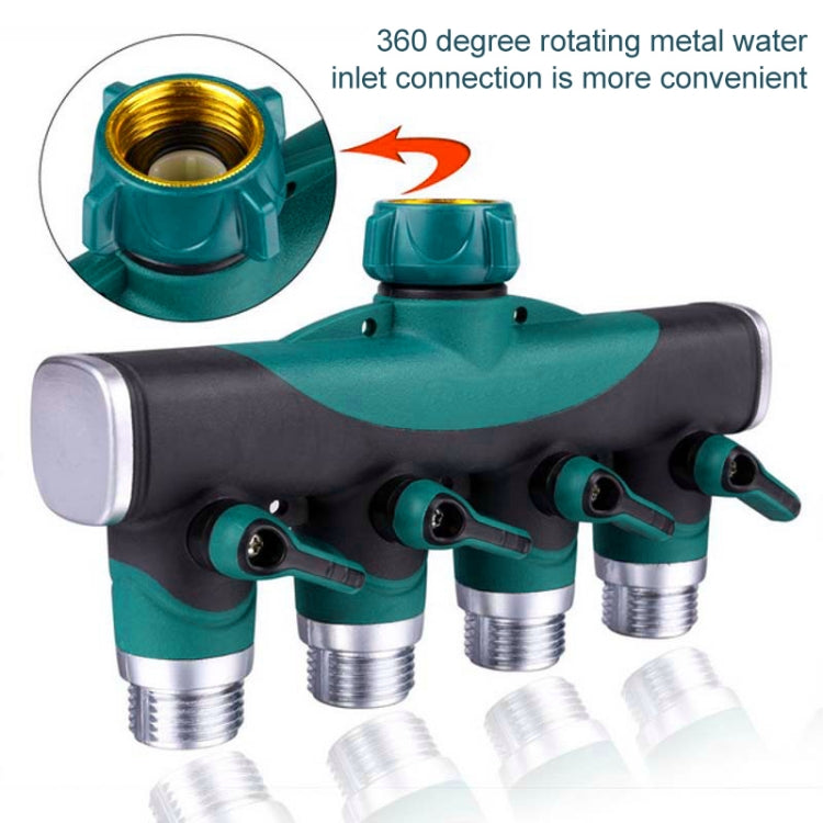 4 In 1 Multi-function Garden Water Sprinklers Lawn Irrigation Valve Water Dividing Controller Water Pipe Shunt, EU Plug