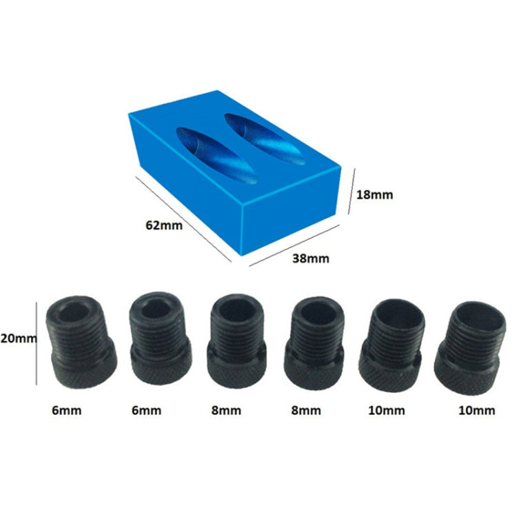 15 Degree Angular Oblique Aluminum Alloy Woodworking Hole Locator