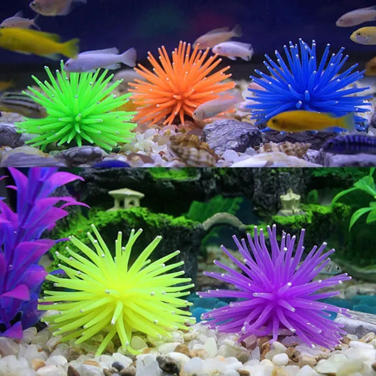Aquarium Articles Decoration TPR Simulation Sea Urchin Ball Coral with Point, Size: L, Diameter: 13cm