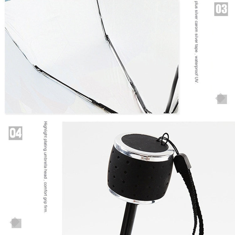 Creative Fresh Style Three Fold Silver Tape Anti Ultraviolet Sunshade Umbrella