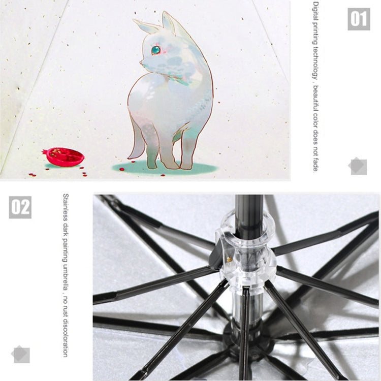 Creative Fresh Style Three Fold Silver Tape Anti Ultraviolet Sunshade Umbrella