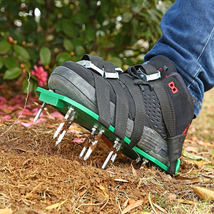 Garden Lawn Garden Tools Grass Ripper Spiked Shoes with 8 Metal Buckles