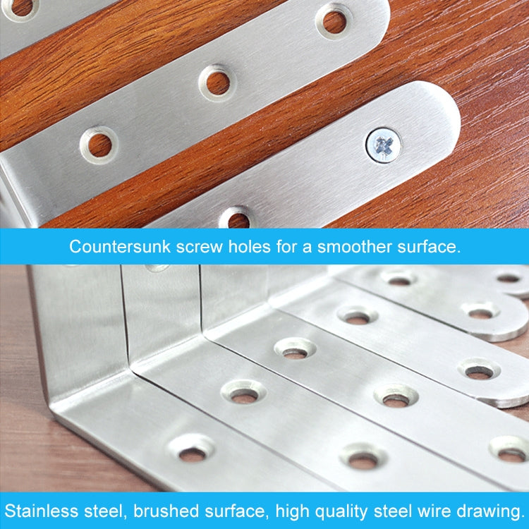 2pcs Stainless Steel 90 Degree Angle Bracket,Corner Brace Joint Bracket Fastener Furniture Cabinet Screens Wall (125mm)