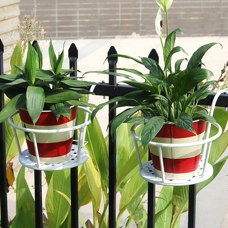 Iron Metal Railing Potted Plant Shelves Hanging Flowerpot Rack