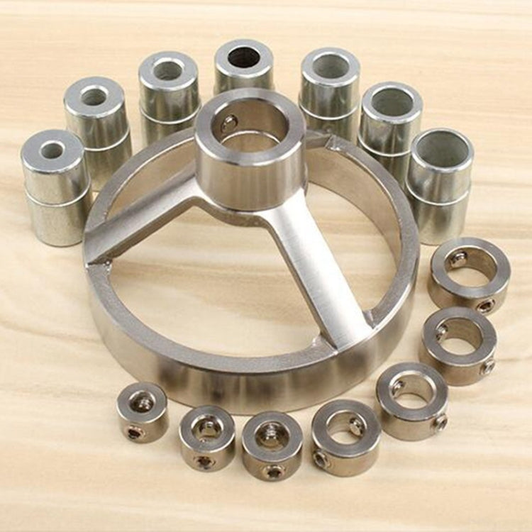 16 in 1 Drill Guide Vertical Pocket Hole Jig 5/6/7/8/9/10/12mm Drill Bit Hole Locator Stainless Steel Woodworking Jig Kit