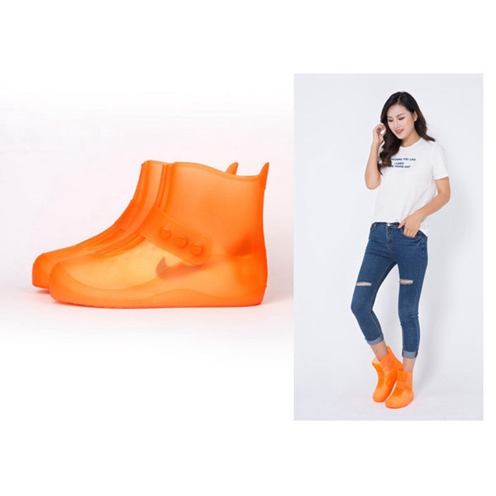 Fashion Integrated PVC Waterproof  Non-slip Shoe Cover with Thickened Soles Size: 32-33