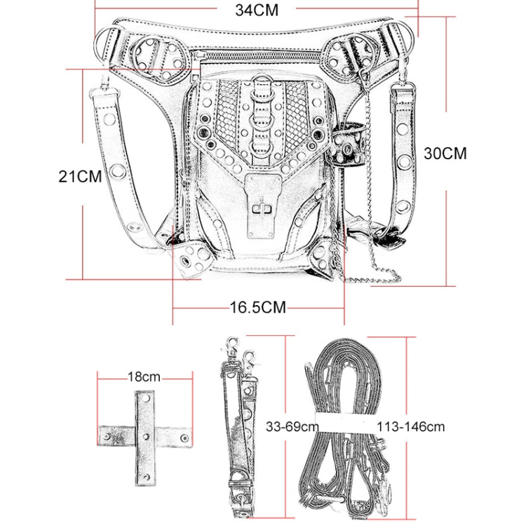 HG043 Retro One-shoulder Bag Cross-body Bag Waist Bag for Ladies, Size: 34 x 30cm
