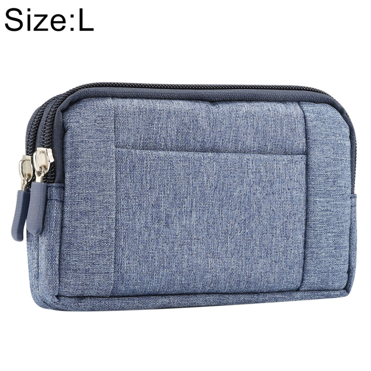 Sports Denim Universal Phone Bag Waist Bag for 5.5~6.3 inch Smartphones, Size: L