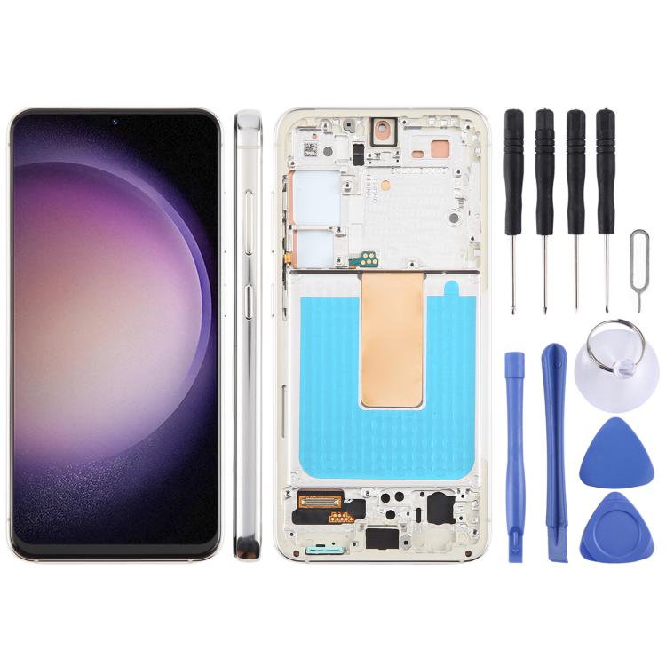 For Samsung Galaxy S23 SM-S911B EU Version 5.96 inch TFT LCD Screen Digitizer Full Assembly with Frame, Not Supporting Fingerprint Identification