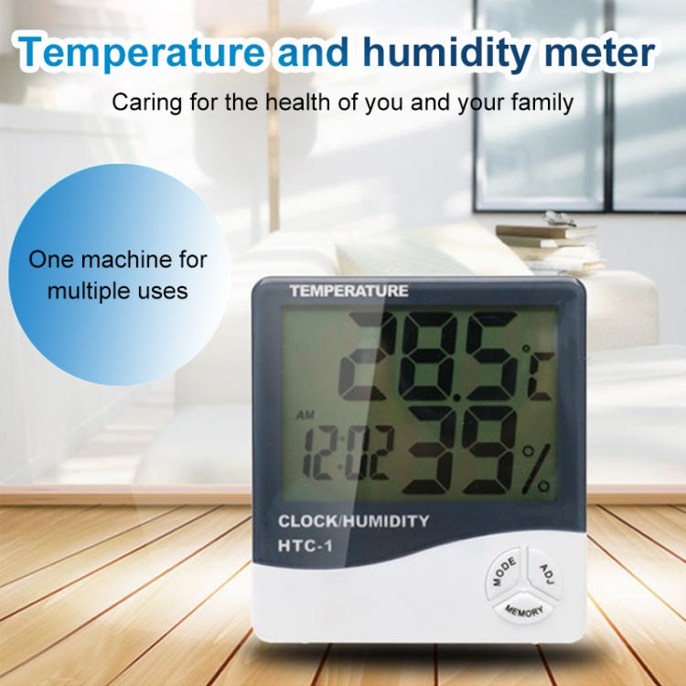 3.8 inch LCD Digital Temperature & Humidity Meter with Clock / Calendar (HTC-1)