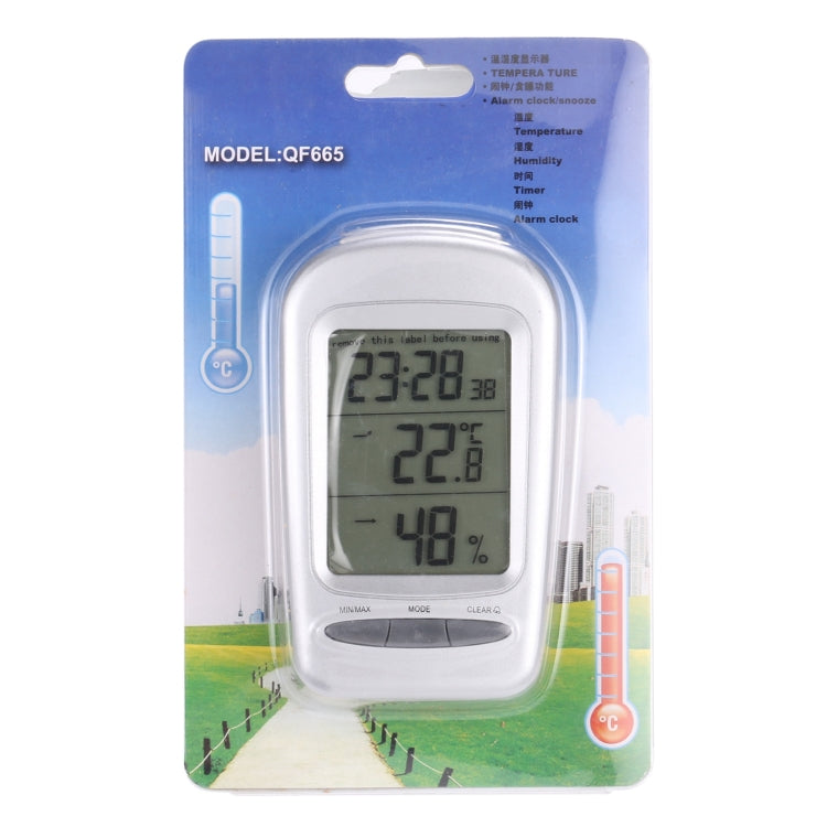 LCD Digital Desk Indoor Thermometer Hygrometer with Date / Clock / Freezing Warning