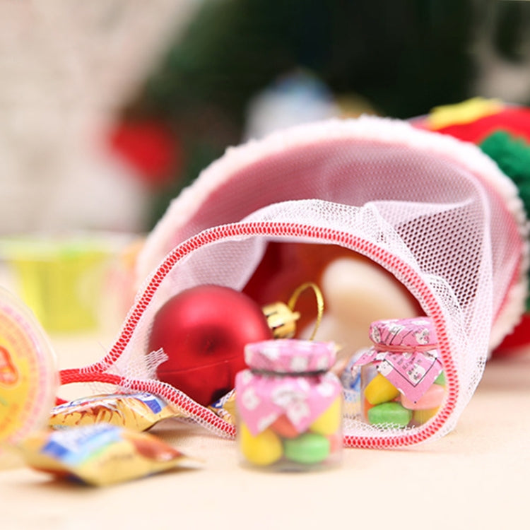 Santa Pattern Christmas Decoration Flocking Stocking Boot Candy Bag, Size: 9cm x 10cm x 5cm