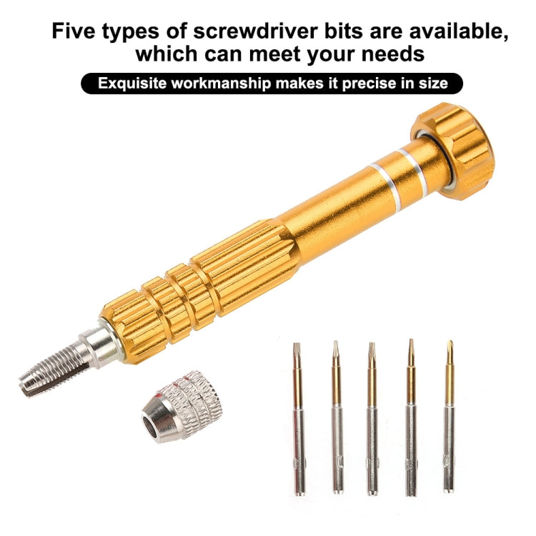 5 in 1 Gold Series Screwdriver Sets (T5 / T6 / 1.2 / 1.5 / 0.8)