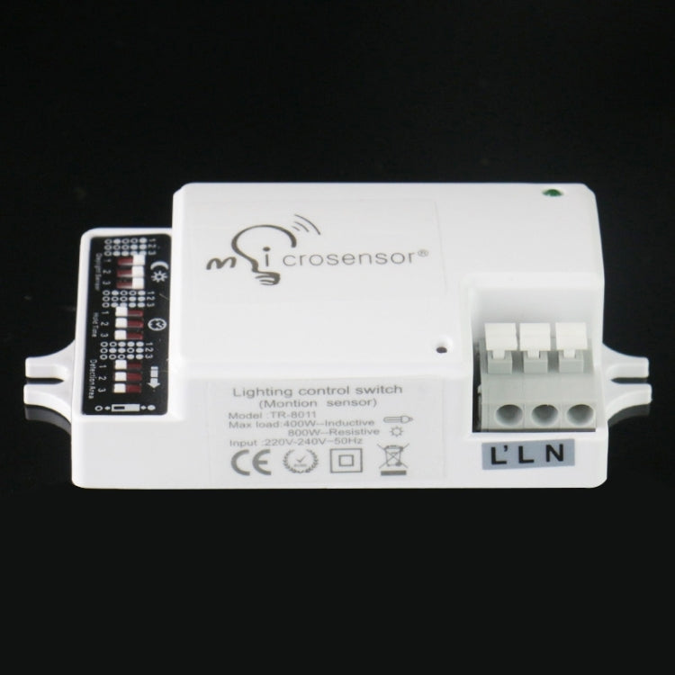 TR-8011 AC 220-240V Light Control Sensor Automatic Light DIP Switch, Detection Range: 10m