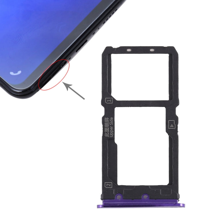 For Vivo X21 SIM Card Tray + SIM Card Tray / Micro SD Card Tray