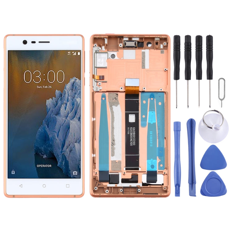 LCD Screen and Digitizer Full Assembly with Frame & Side Keys for Nokia 3 TA-1032