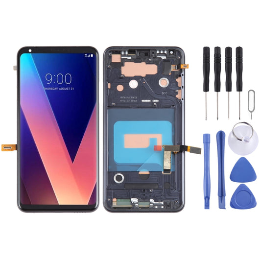 LCD Screen and Digitizer Full Assembly with Frame for LG V30, For LG V30