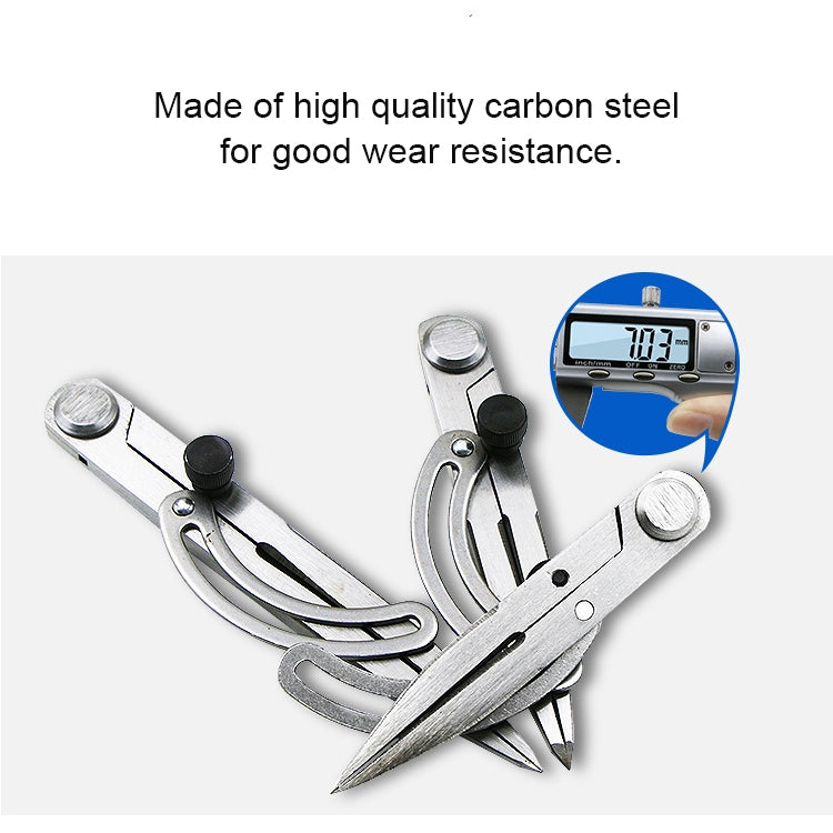 Carbon Steel Head Spacing Gauge Compasses Industrial Leather Side Liner Tool, Length: 153mm
