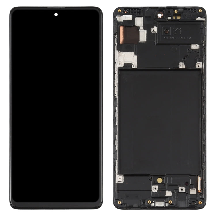 Original Super AMOLED Material LCD Screen and Digitizer Full Assembly with Frame for Galaxy A71