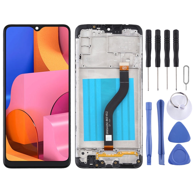 LCD Screen and Digitizer Full Assembly With Frame for Samsung Galaxy A20s