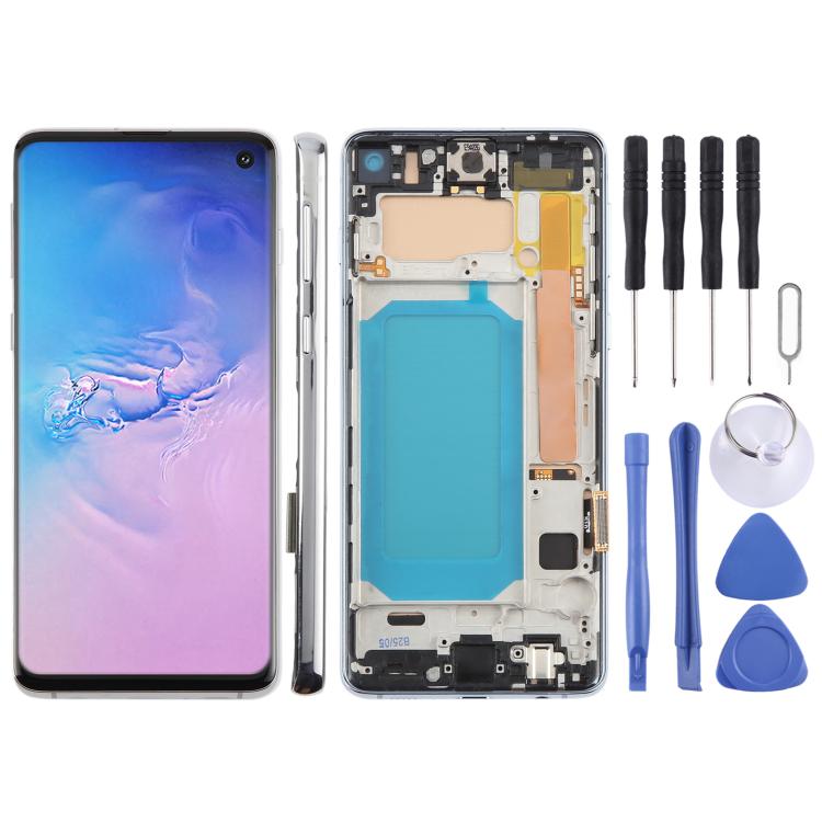 For Samsung Galaxy S10 4G SM-G973F 6.05 inch TFT LCD Screen Digitizer Full Assembly with Frame, Not Supporting Fingerprint Identification