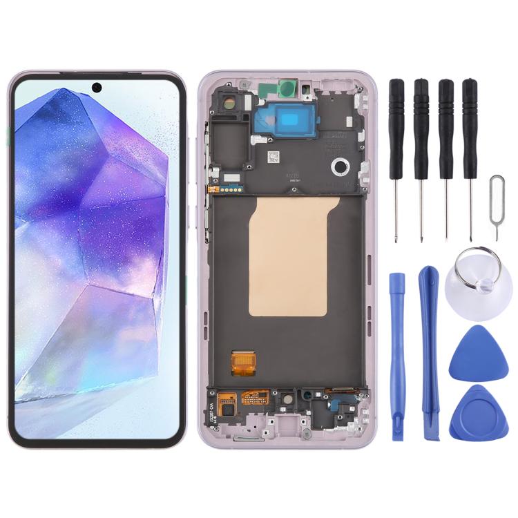For Samsung Galaxy A55 SM-A556B Original LCD Screen Digitizer Full Assembly with Frame
