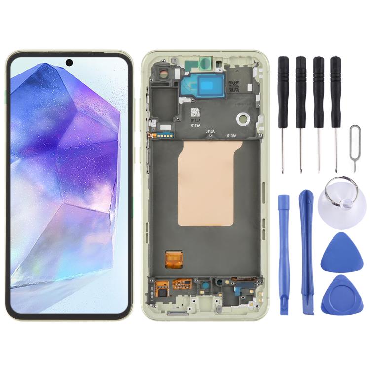For Samsung Galaxy A55 SM-A556B Original LCD Screen Digitizer Full Assembly with Frame