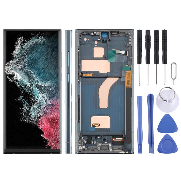 For Samsung Galaxy S22 Ultra SM-S908B 6.72 inch TFT LCD Screen Digitizer Full Assembly with Frame, Not Supporting Fingerprint Identification