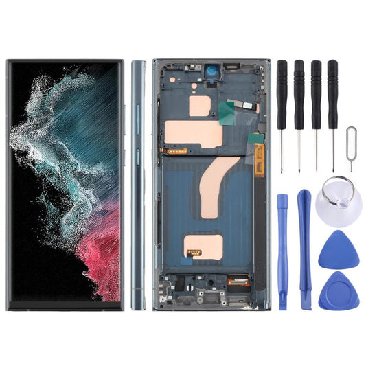 For Samsung Galaxy S22 Ultra SM-S908B 6.72 inch TFT LCD Screen Digitizer Full Assembly with Frame, Not Supporting Fingerprint Identification
