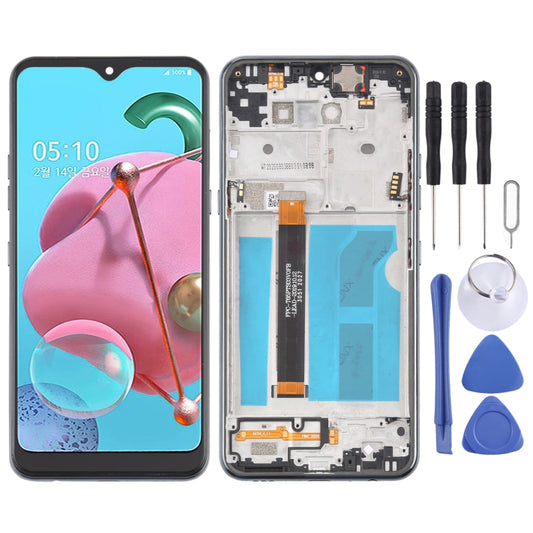 LCD Screen and Digitizer Full Assembly with Frame for LG Q51 LM-Q510N, For LG Q51
