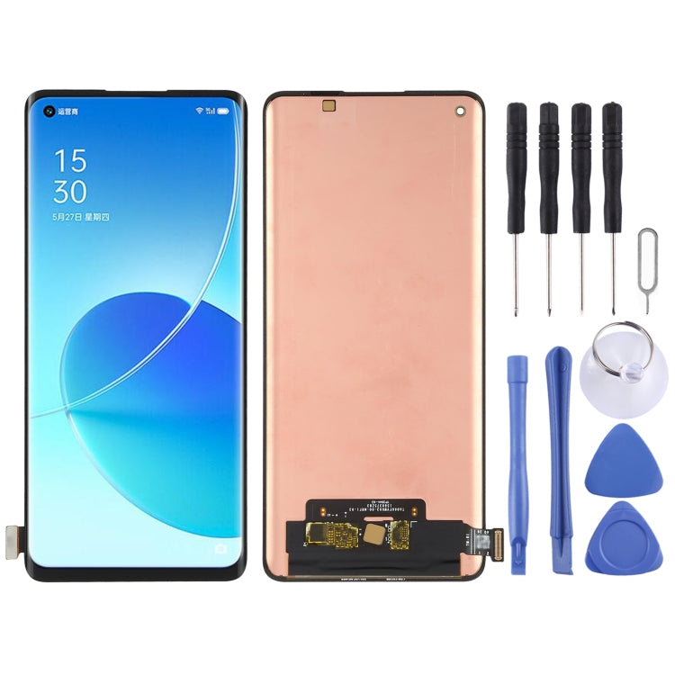 Original AMOLED Material LCD Screen and Digitizer Full Assembly for OPPO Reno6 Pro 5G / Reno6 Pro+ 5G