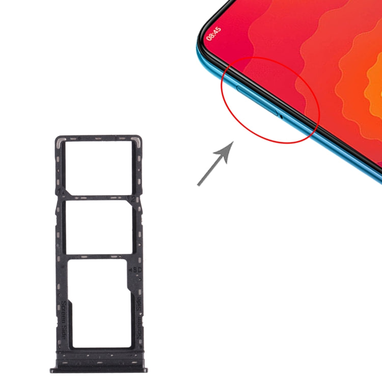 For Tecno Spark 4 / Camon 12 KC2 KC8 CC7 SIM Card Tray + SIM Card Tray + Micro SD Card Tray