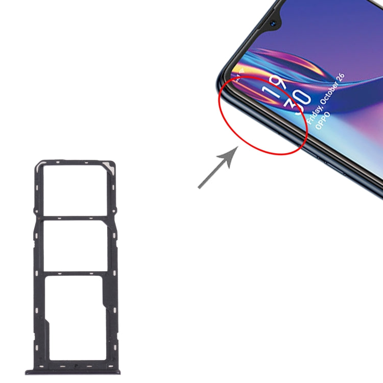 For OPPO A12 CPH2083, CPH2077  SIM Card Tray + SIM Card Tray + Micro SD Card Tray