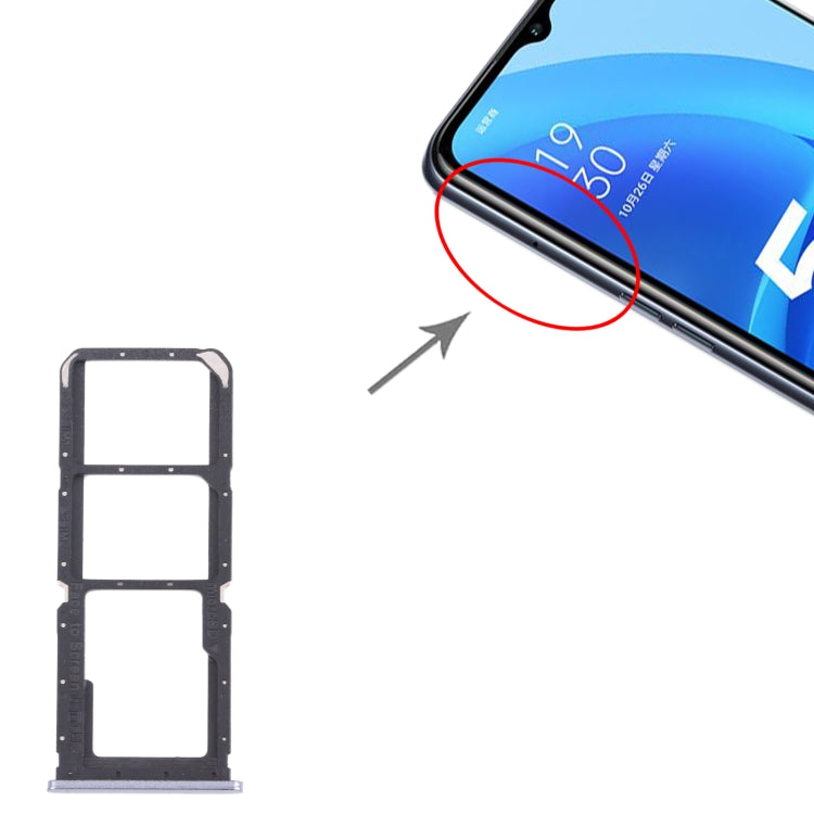 For OPPO A55 PEMM00, PEMM20, PEMT00, PEMT20  SIM Card Tray + SIM Card Tray + Micro SD Card Tray