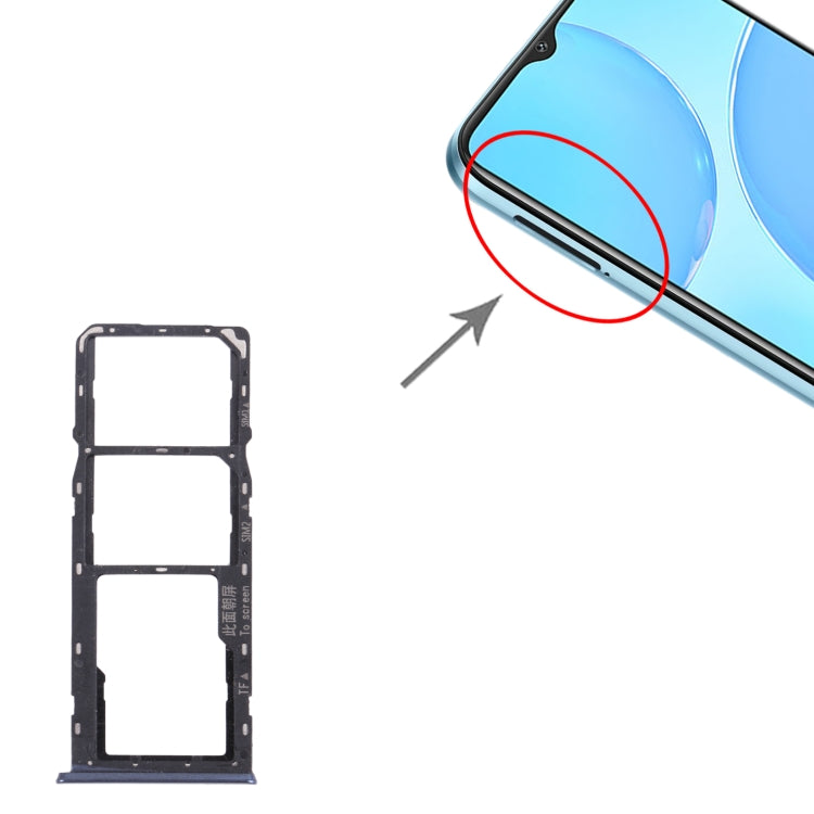 For OPPO A15s CPH2179  SIM Card Tray + SIM Card Tray + Micro SD Card Tray