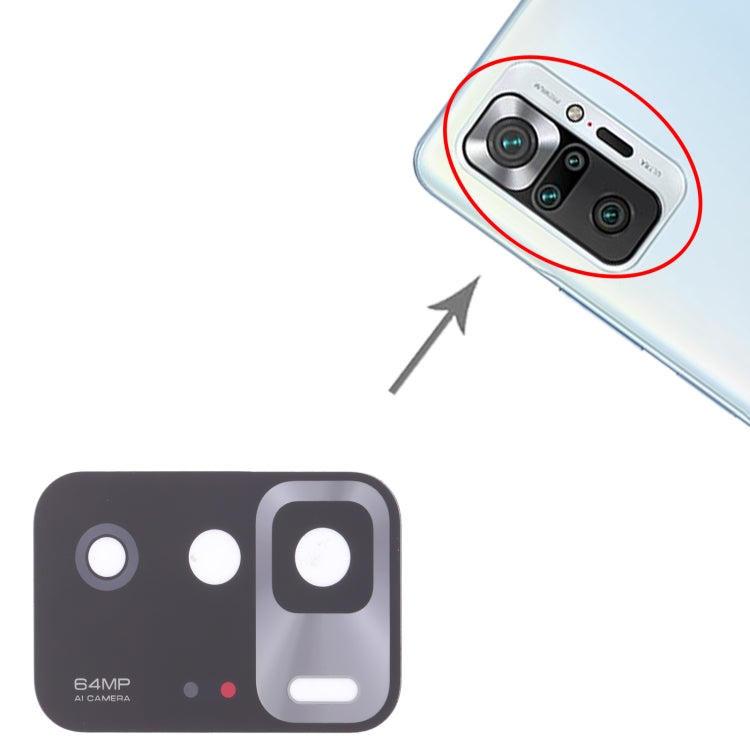 10 PCS Back Camera Lens for Xiaomi Redmi Note 10 Pro 5G / Poco X3 GT