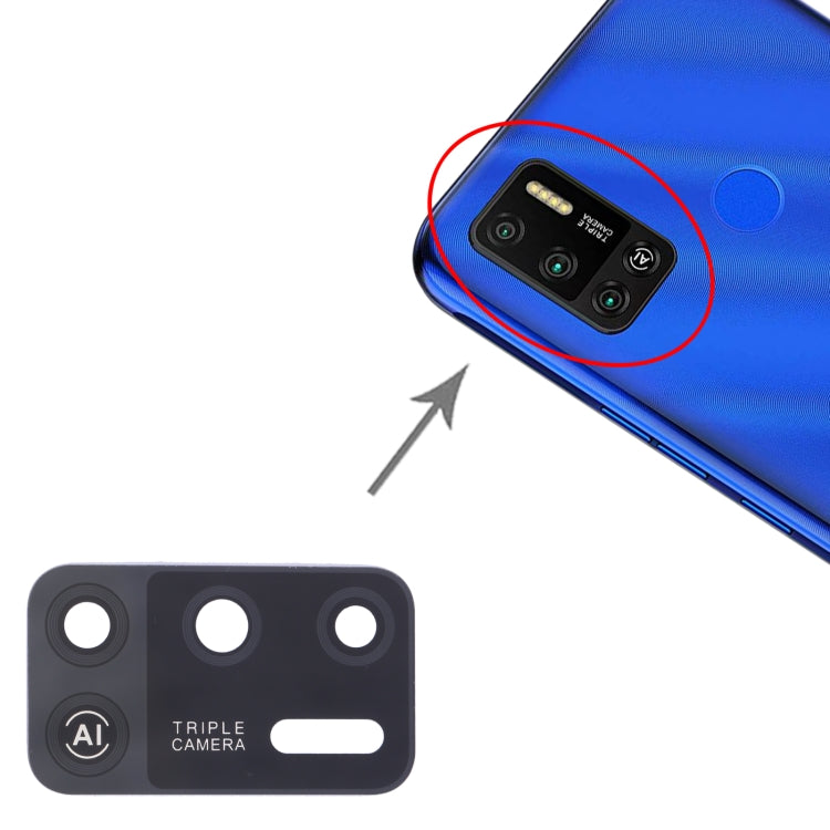 For Tecno Spark 6 Air KE6, KE6j, KF6 10pcs Back Camera Lens