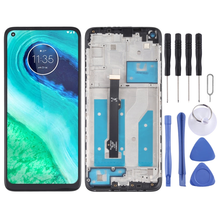 LCD Screen and Digitizer Full Assembly with Frame for Motorola Moto G8 XT2045-1